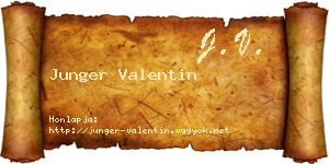 Junger Valentin névjegykártya